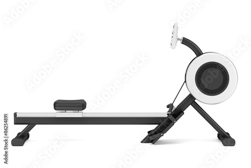 gym rowing machine isolated on white background