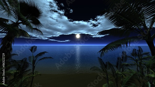 moonscape sea. illustration.