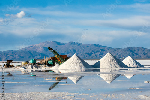 Salinas Grandes on Argentina Andes is a salt desert in the Jujuy