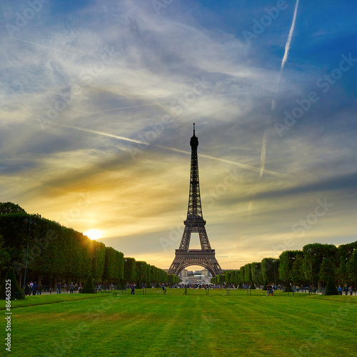 Scenic view of the Eiffel tower in Paris