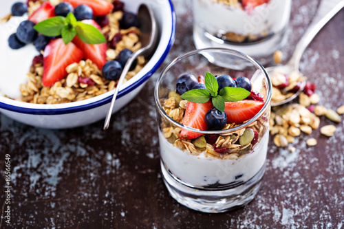 Breakfast parfait with homemade granola