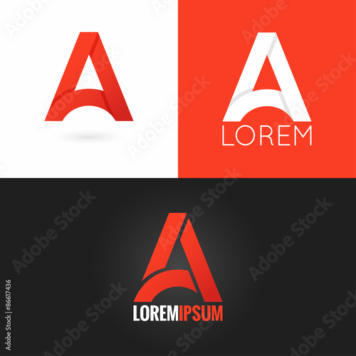 letter A logo design icon set background