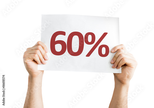 60% card isolated on white