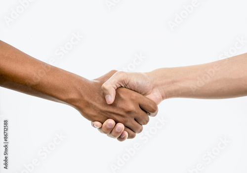 Handshake isolated on white background