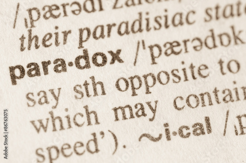 Dictionary definition of word paradox