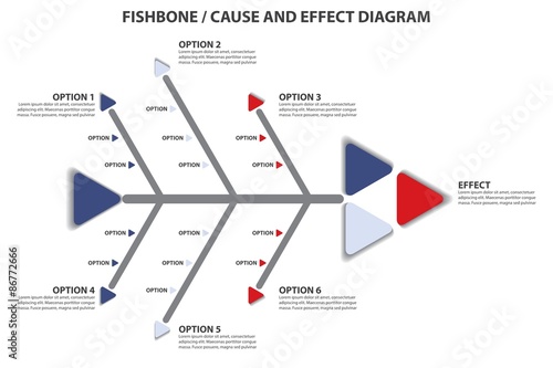 Cause and Effect / Fishbone Diagram - Vector Infographic