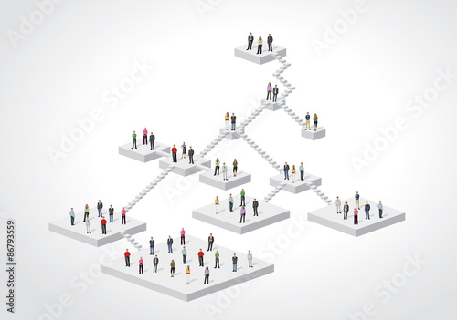 business people on hierarchy tree