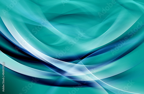 Awesome Blue Fractal Waves Art Abstract Background
