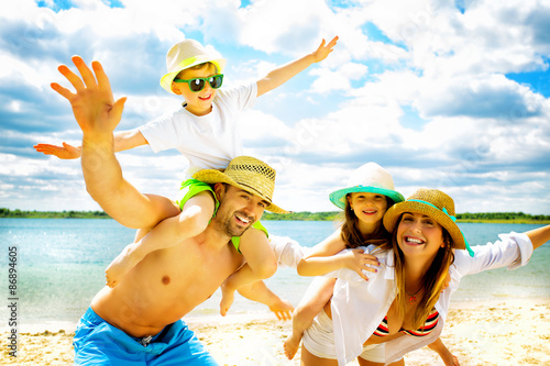 Familie am Strand