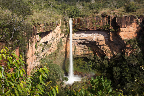 Waterfall (veu da noiva) at Chapada dos Guimaraes, Mato Grosso, Brazil