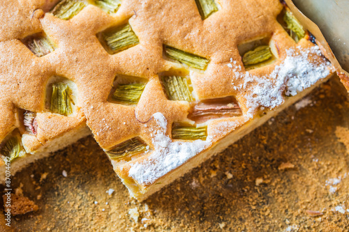 Delicious and healthy rhubarb cake