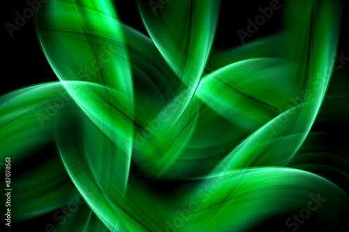Green Light Waves Art Abstarct Background