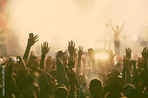 Crowd at concert - retro style photo