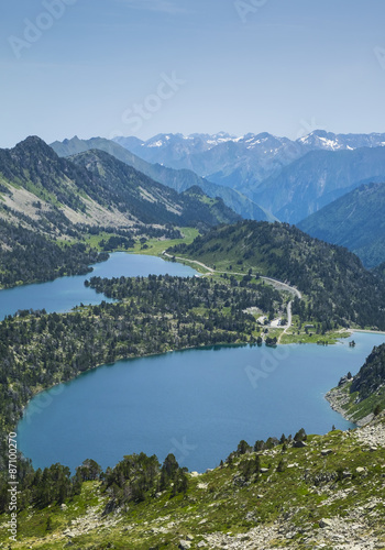 Water and mountains in the natural park of the French Pyrenees