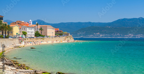 Ajaccio, Corsica island, France. Coastal cityscape