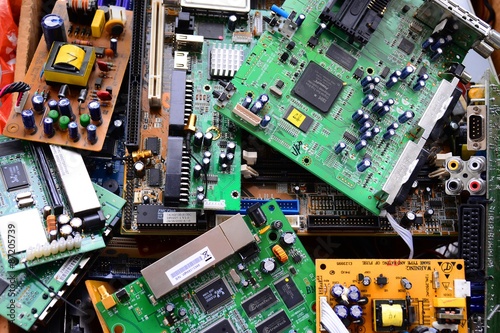 Old electronics mainboards in private collection