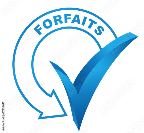 forfaits sur symbole validé bleu