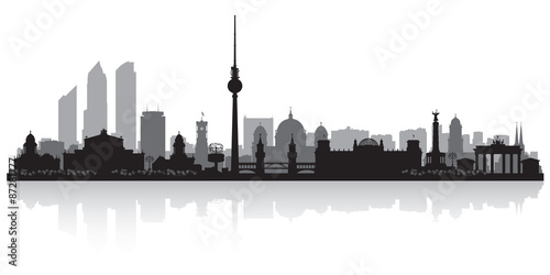 Berlin Germany city skyline silhouette