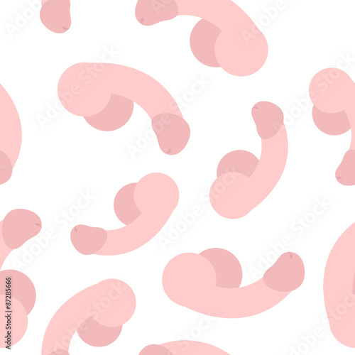 Penis seamless pattern. Vector background of male organ.