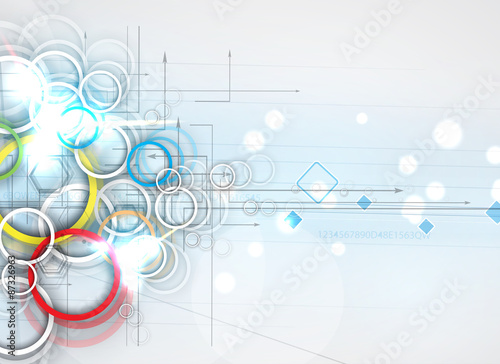 Abstract tech background. Futuristic technology interface. Vecto