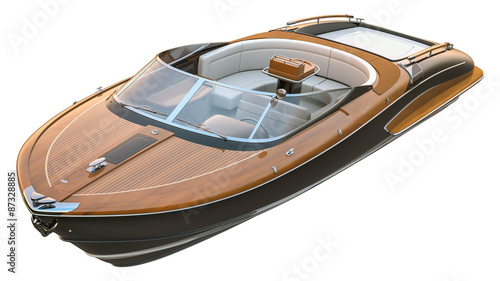 Luxury Speed Boat. Isolated with clipping path.