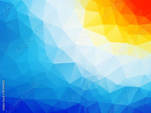 blue yellow white background triangle