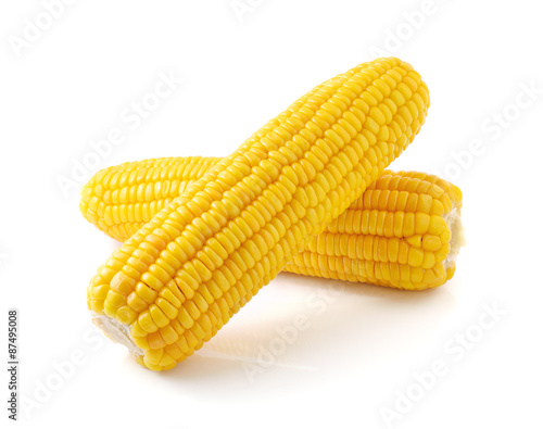 Sweet corn isolated on white background.