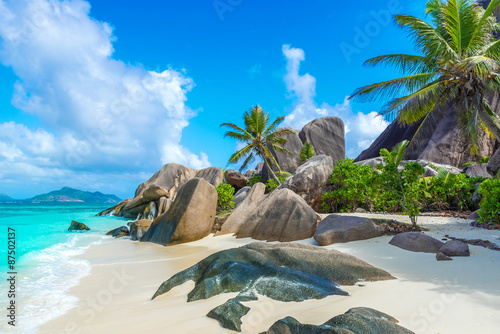 Anse Source d'Argent - Beach on island La Digue in Seychelles