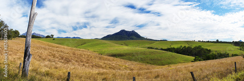 Outback mountain and field in the Scenic Rim, Queensland.