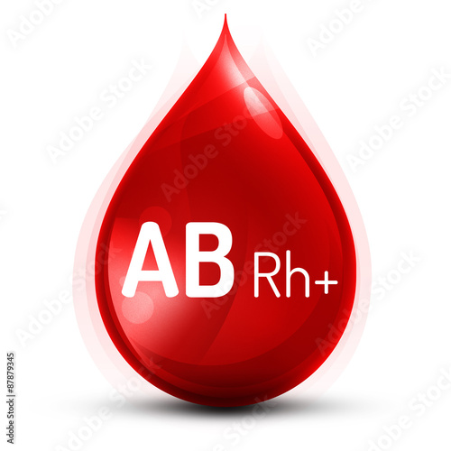 Ikona kropli z grupą krwi AB Rh+