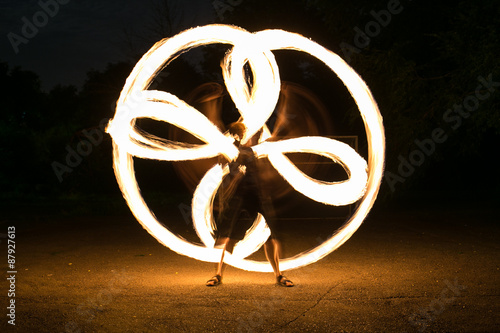 Fire-show man in action