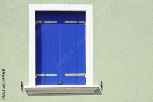 Italy town, closed wooden wIndow in siesta time