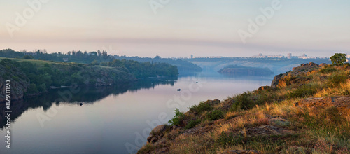 Panoramic landscape with a river