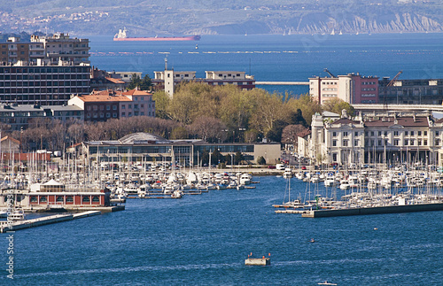 Trieste Italy- port, panoramic view of yacht harbor