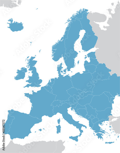 blue Europe vector map