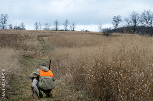 Young Man and Bird Dog Hunting Companion