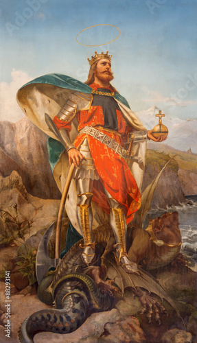 Rome - The painting of St. Olav the king of Norway 
