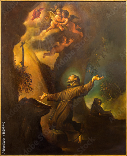 Cordoba - paint of The Stigmatization of St. Francis of Assisi 