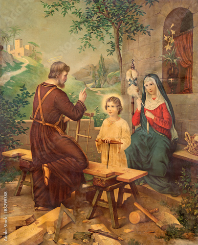 Typical catholic image printed image of Holy Family