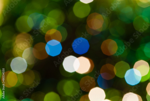 dark green blurred shimmering Christmas lights