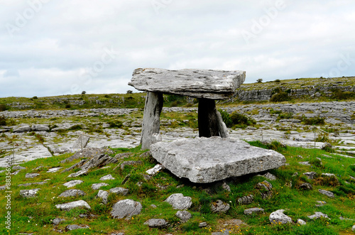 Dolmen in the Burren, County Clare, Ireland, dating back to the Neolithic period, probably between 4200 BC and 2900 BC. 