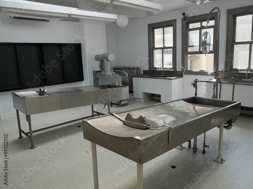 autopsy room and tables