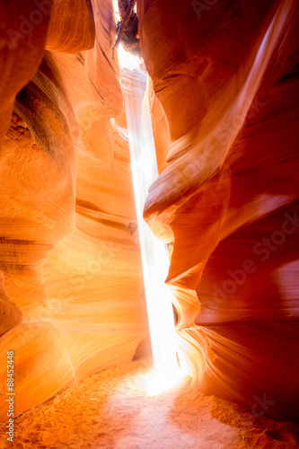 Sunbeam shining into Antelope Canyon