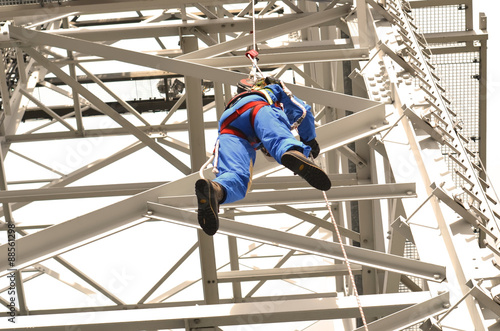 Mannrettung am Mast / Klettern