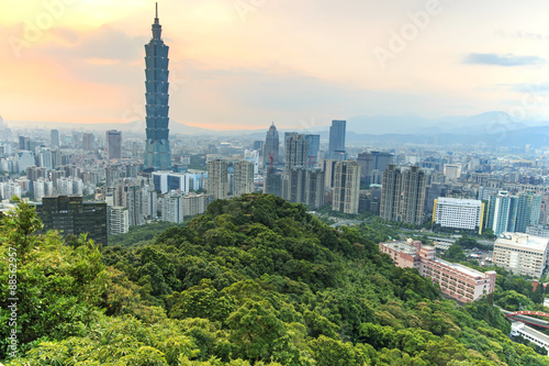 Taipei, Taiwan skyline at twilight