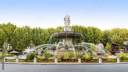 Fountain at La Rotonde in Aix-en-Provence, France