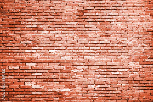 Orange brick wall with diminishing perspective
