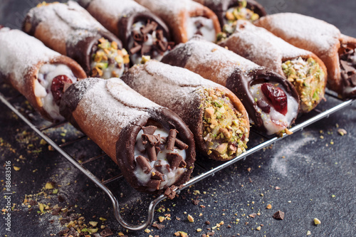 Traditional Sicilian cannoli