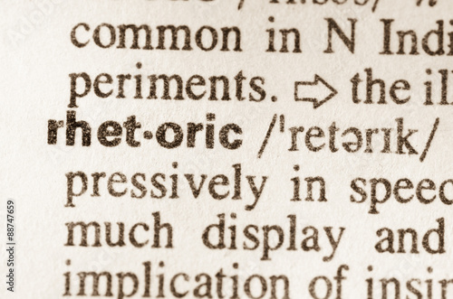 Dictionary definition of word rhetoric