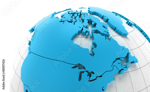 Globe of Canada with national borders